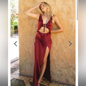 Verge Girl Sicily Rose Maxi Dress Wine sz 10